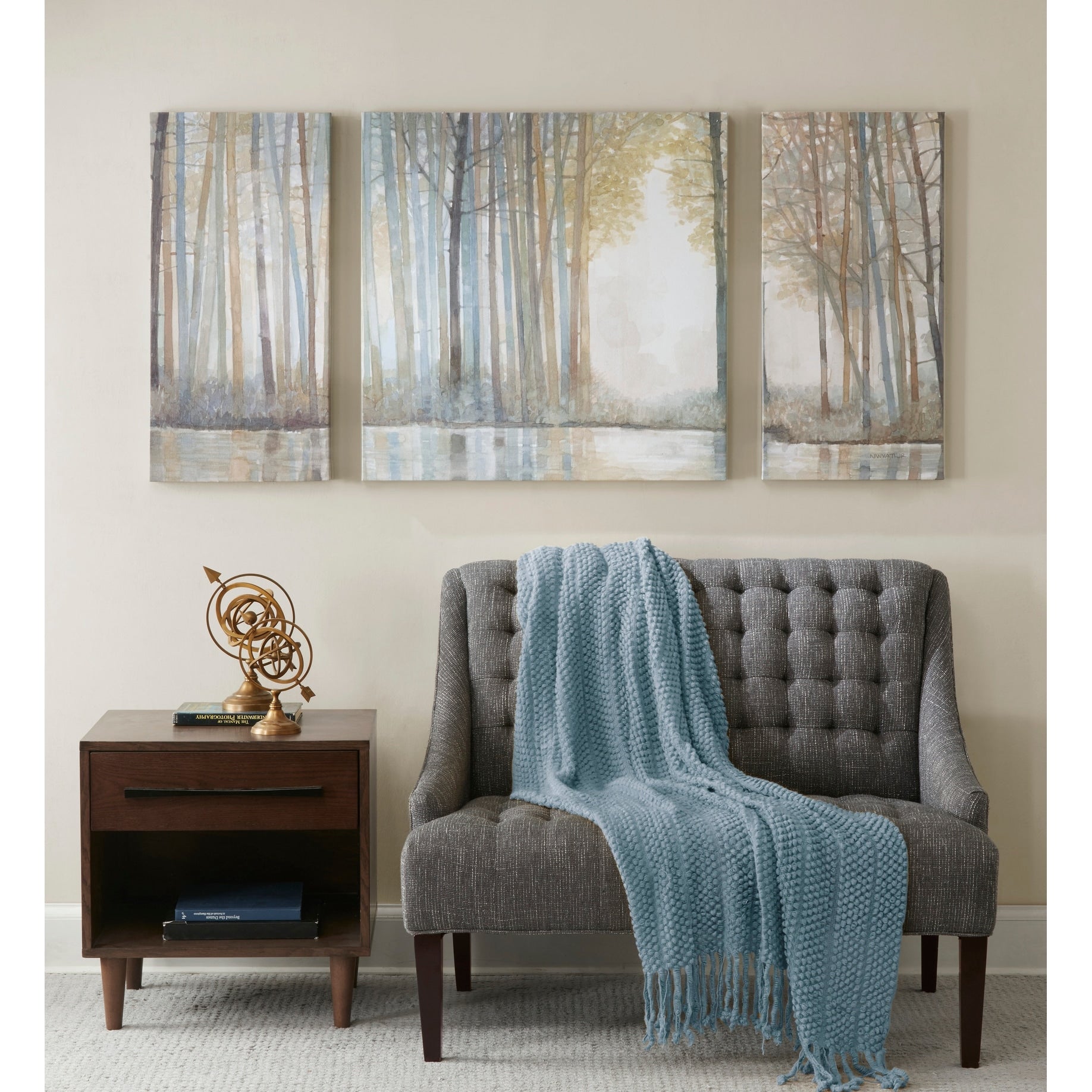 Madison Park Forest Reflections Multi Gel Coated Canvas Set Of 3