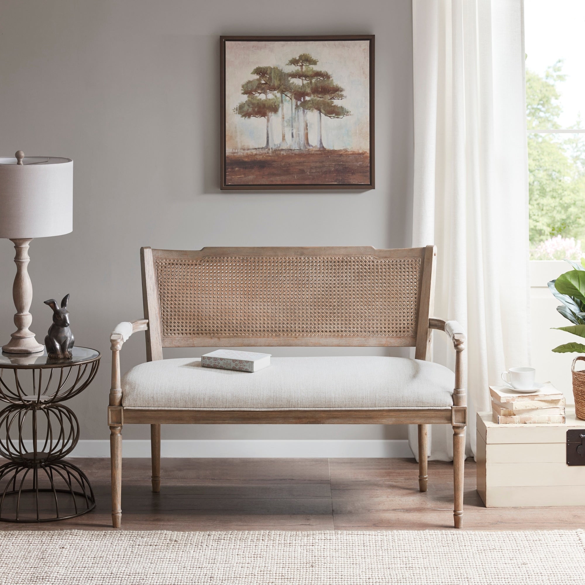 Madison Park Garfield Beige Reclaimed Natural Settee