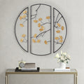 Madison Park Golden Gingko Leaves Black Gold Metal Wall Decor 3Pc Set