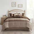 Madison Park Hanover Brown Solid Pieced 7 Piece Comforter Set