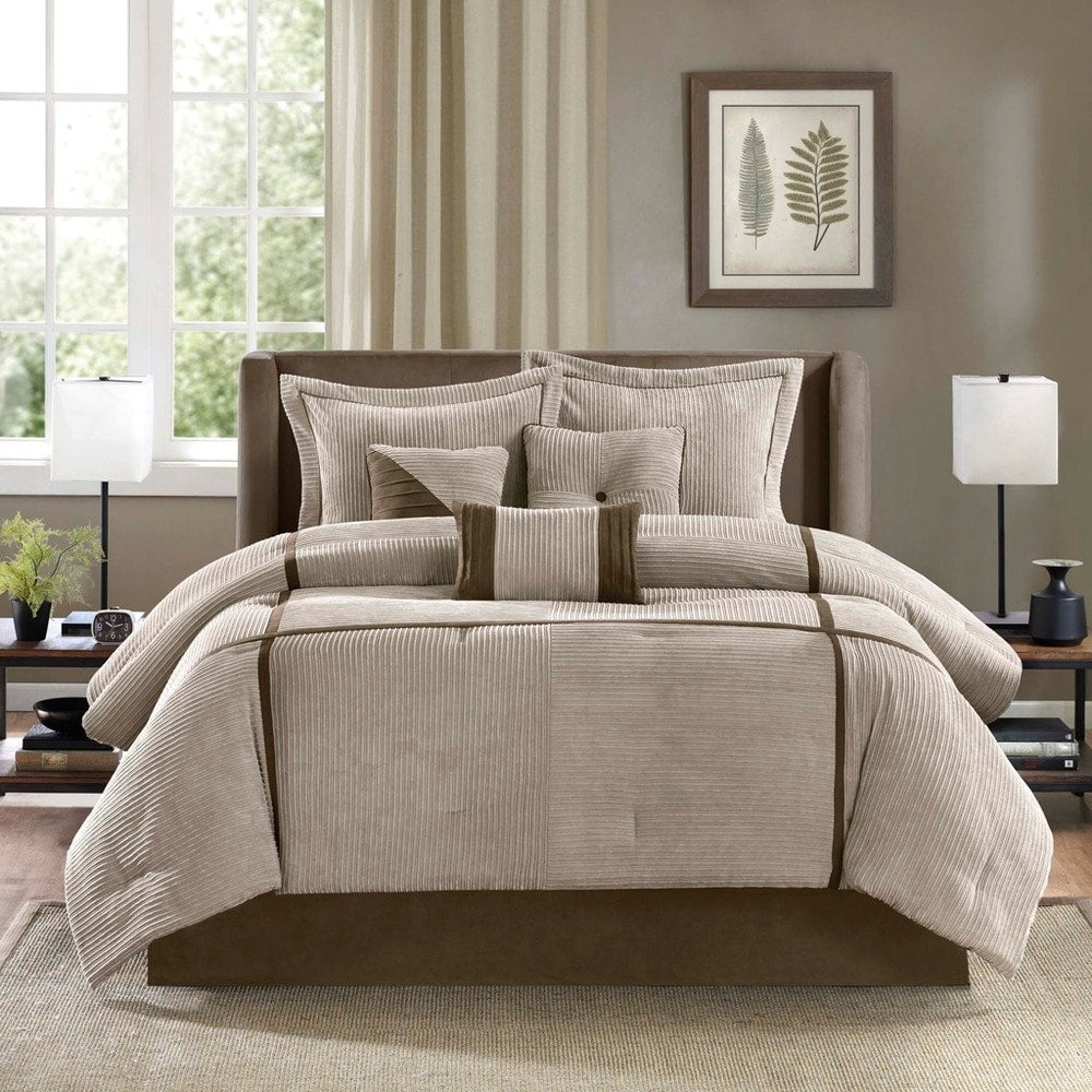 Madison Park Houston Taupe 7 Piece Comforter Set