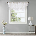 Madison Park Iris Diamond Sheer Embroidered Waterfall Rod Pocket Valance