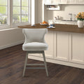 Madison Park Janet Light Grey Swivel Counter Stool