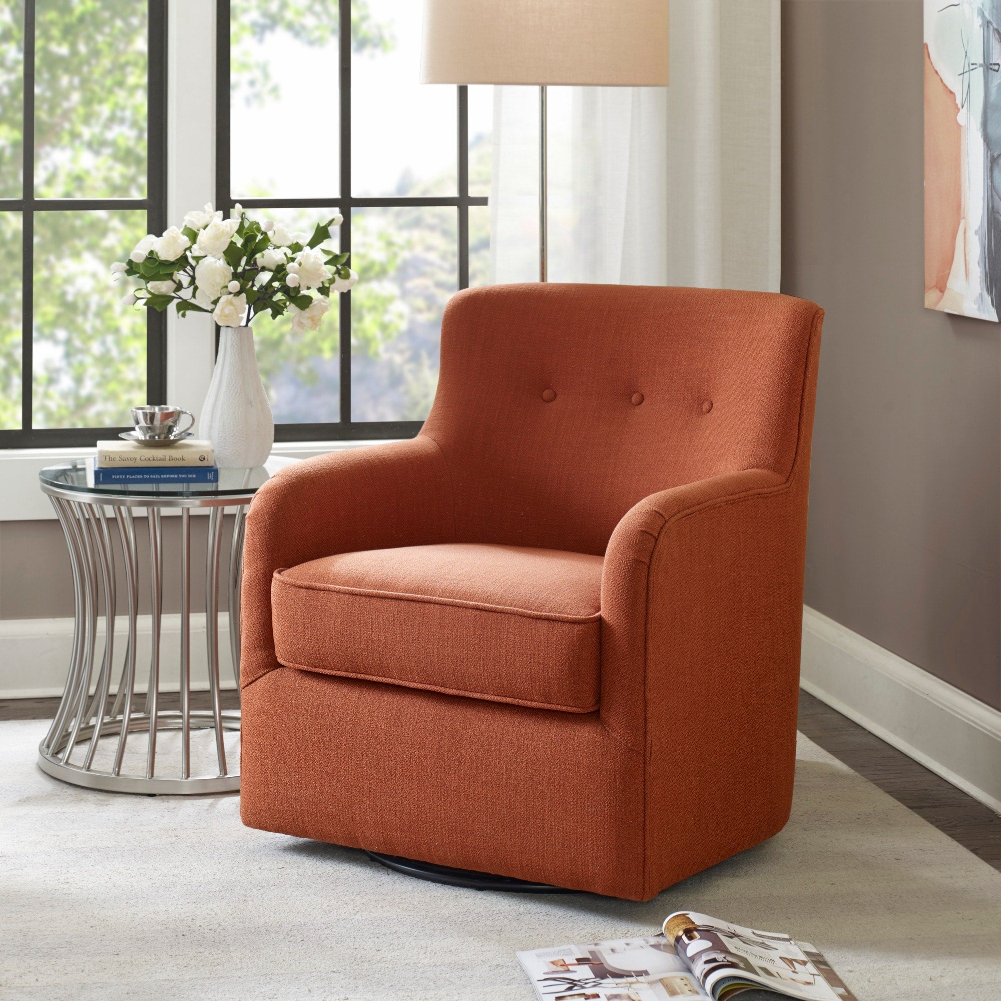 Madison Park Jayne Spice Swivel Chair