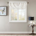 Madison Park Juline Faux Silk Solid Waterfall Tassel Trim Embellished Lined Valance