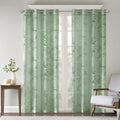 Madison Park Kauna White Palm Leaf Burnout Grommet Single Window Curtain Panel