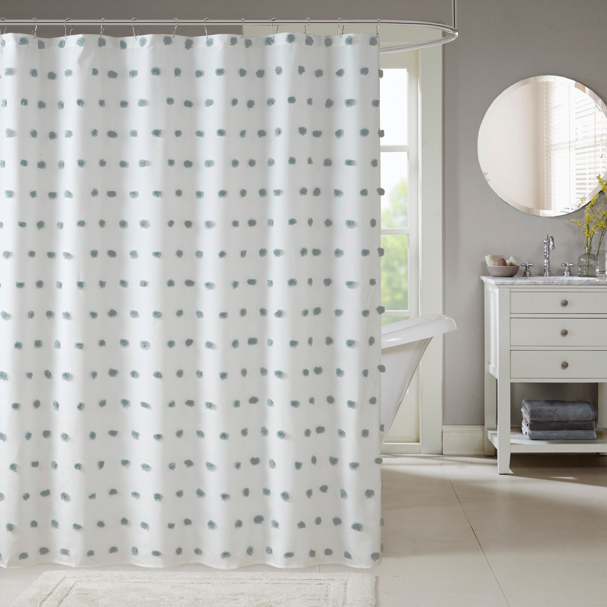 Madison Park Lauren White Shower Curtain