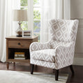 Madison Park Leda Grey White Swoop Wing Chair