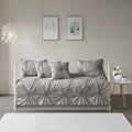 Madison Park Lorilyn Dark Gray 6 Piece Day Bed Cover Set With Elastic Embroidery