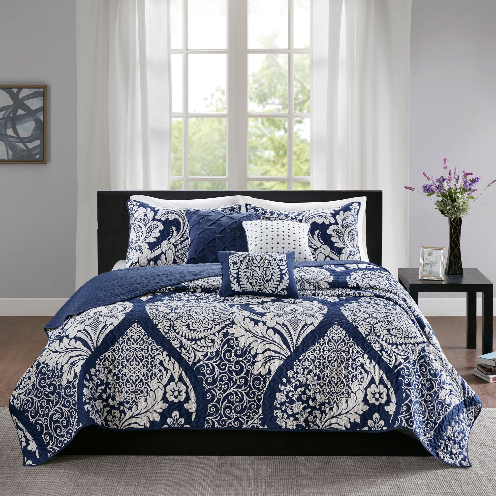 Madison Park Marcella Indigo 6 Piece Coverlet Set