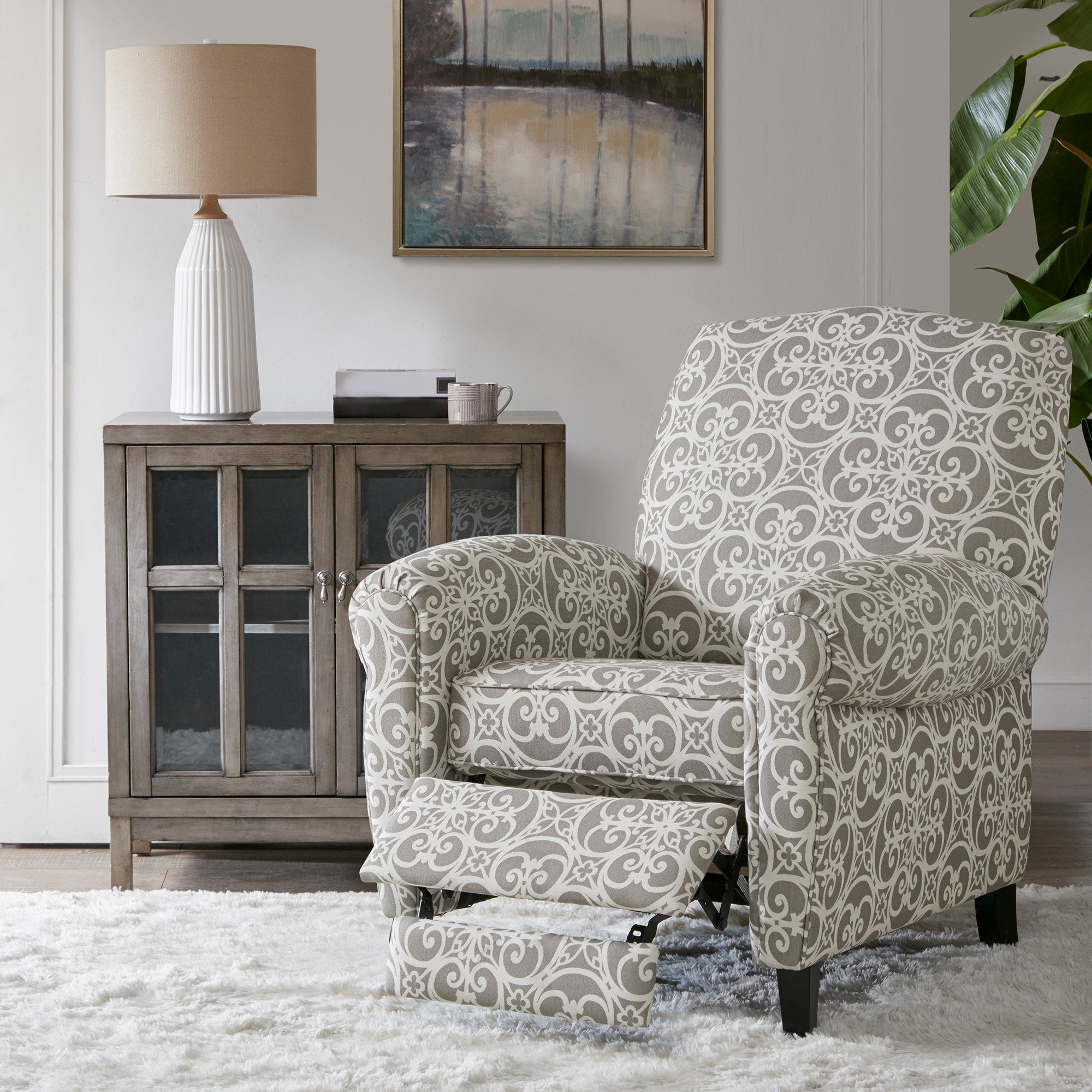 Madison Park Oscar Grey Recliner Chair