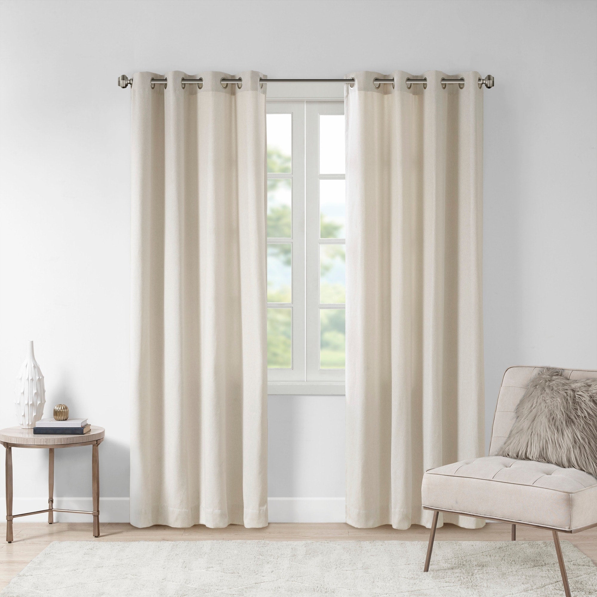 Madison Park Oslow Solid Piece Dyed Grommet Top Window Panel