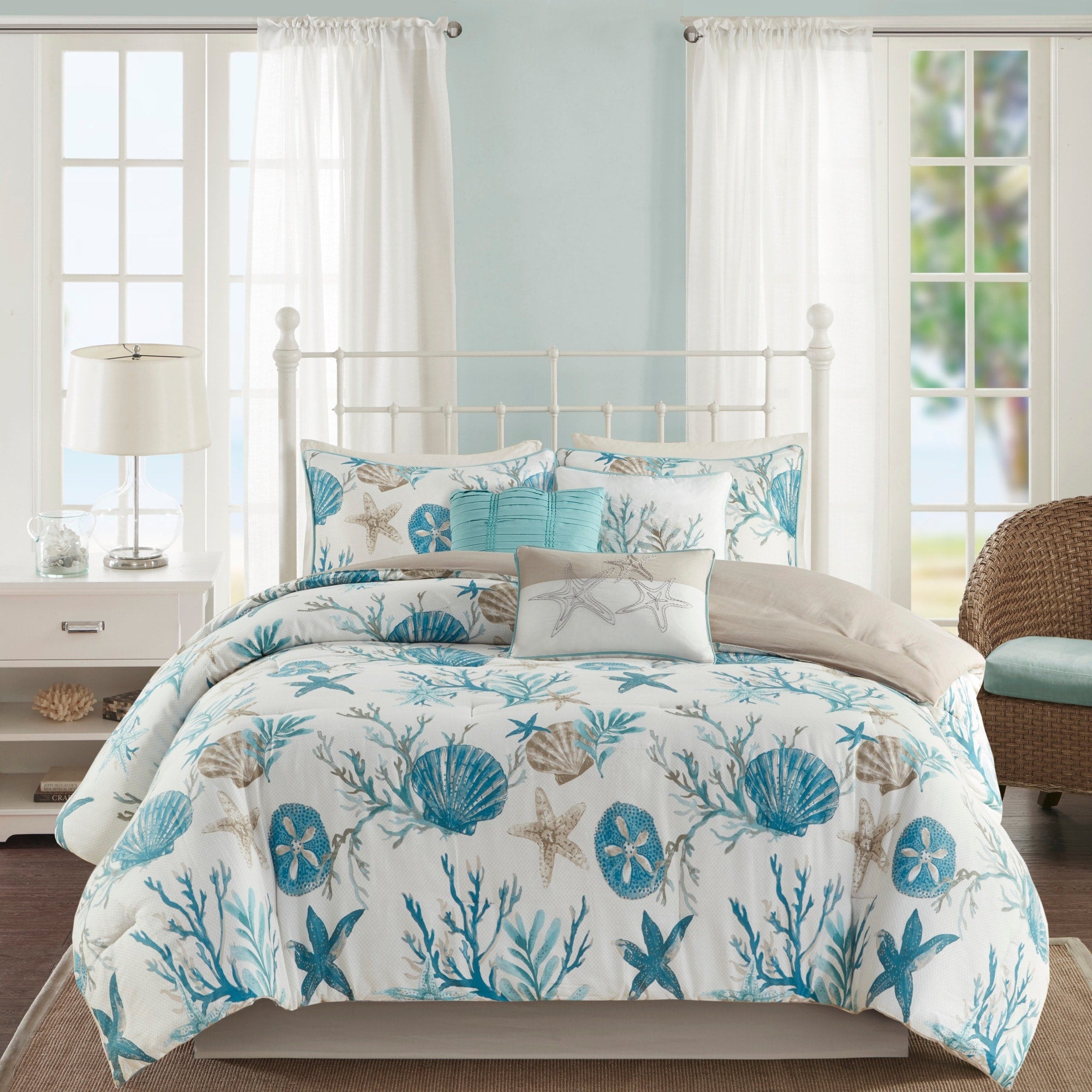 Madison Park Pacific Grove Coral Cotton Comforter Set