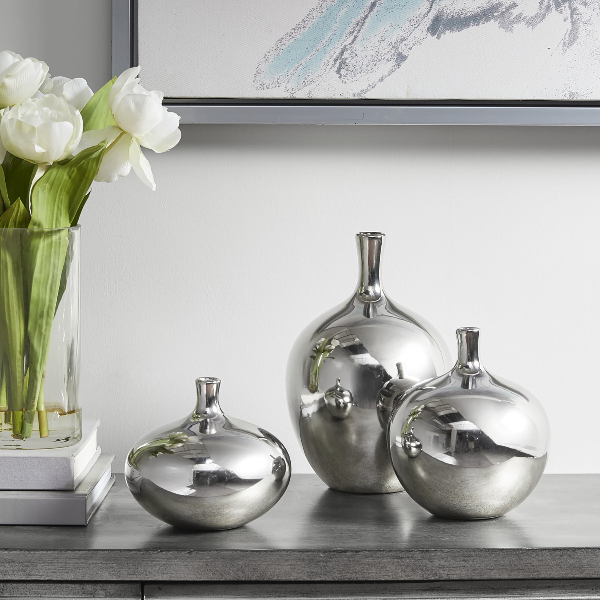 Madison Park Signature Ansen Metallic 3Pc Vase Set