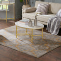 Madison Park Signature Bordeaux Goldtone Metal Oval Coffee Table With White Marble Top 40.5 W X 24.5 D X 17.5 H