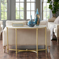Madison Park Signature Bordeaux White Gold Tone Marble Metal Console Table