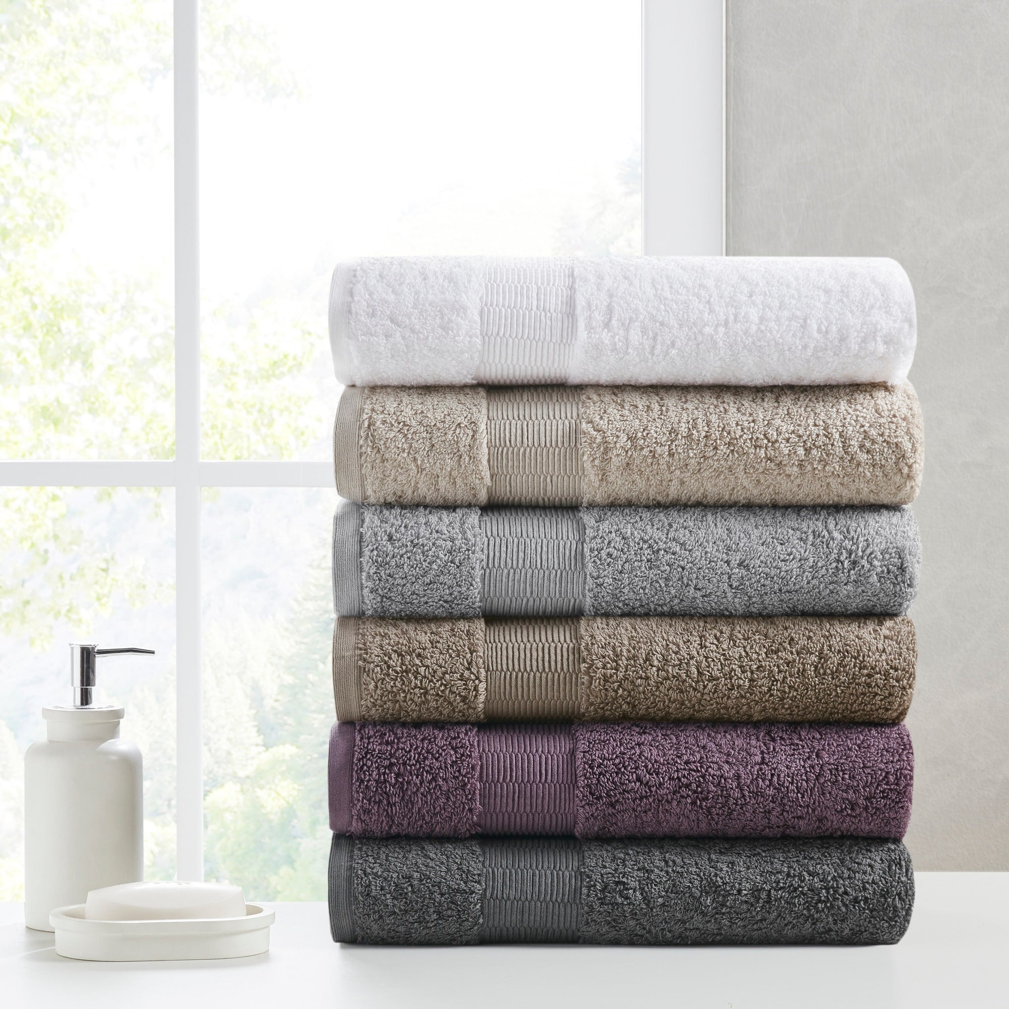 Madison Park Signature Luxor 100 Percent Egyptian Cotton 6 Piece Towel Set 30 X 54 30X54 2 16X26 2 13X13 2