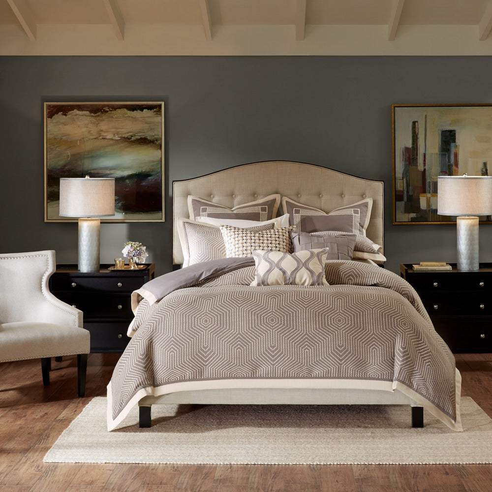 Madison Park Signature Shades Of Grey Jaquard Comforter Set With A Removable Insert