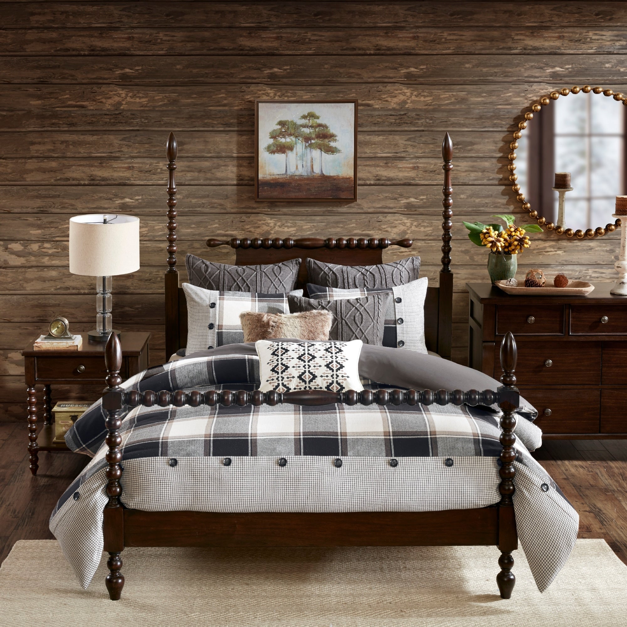 Madison Park Signature Urban Cabin Brown Cotton Jacquard Comforter Set
