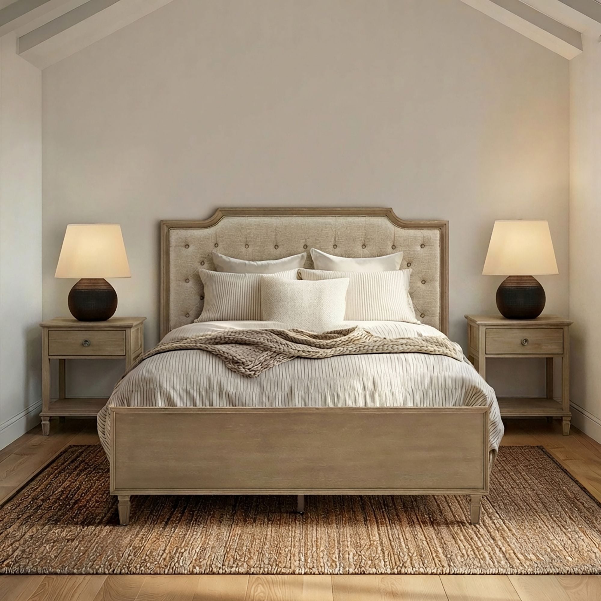 Madison Park Signature Victoria Wood Bed With Upholstered Headboard And Built In Storage Drawer