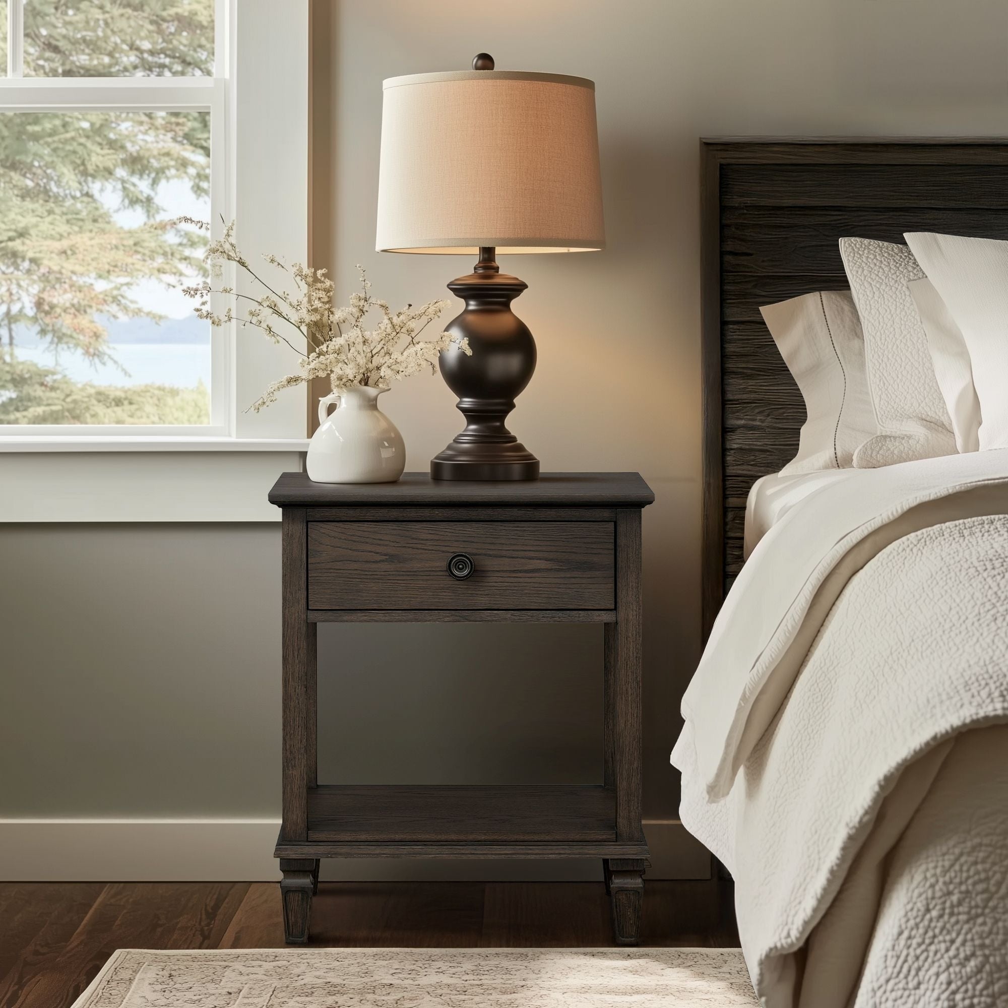 Madison Park Signature Victoria Light Natural Bedside Table