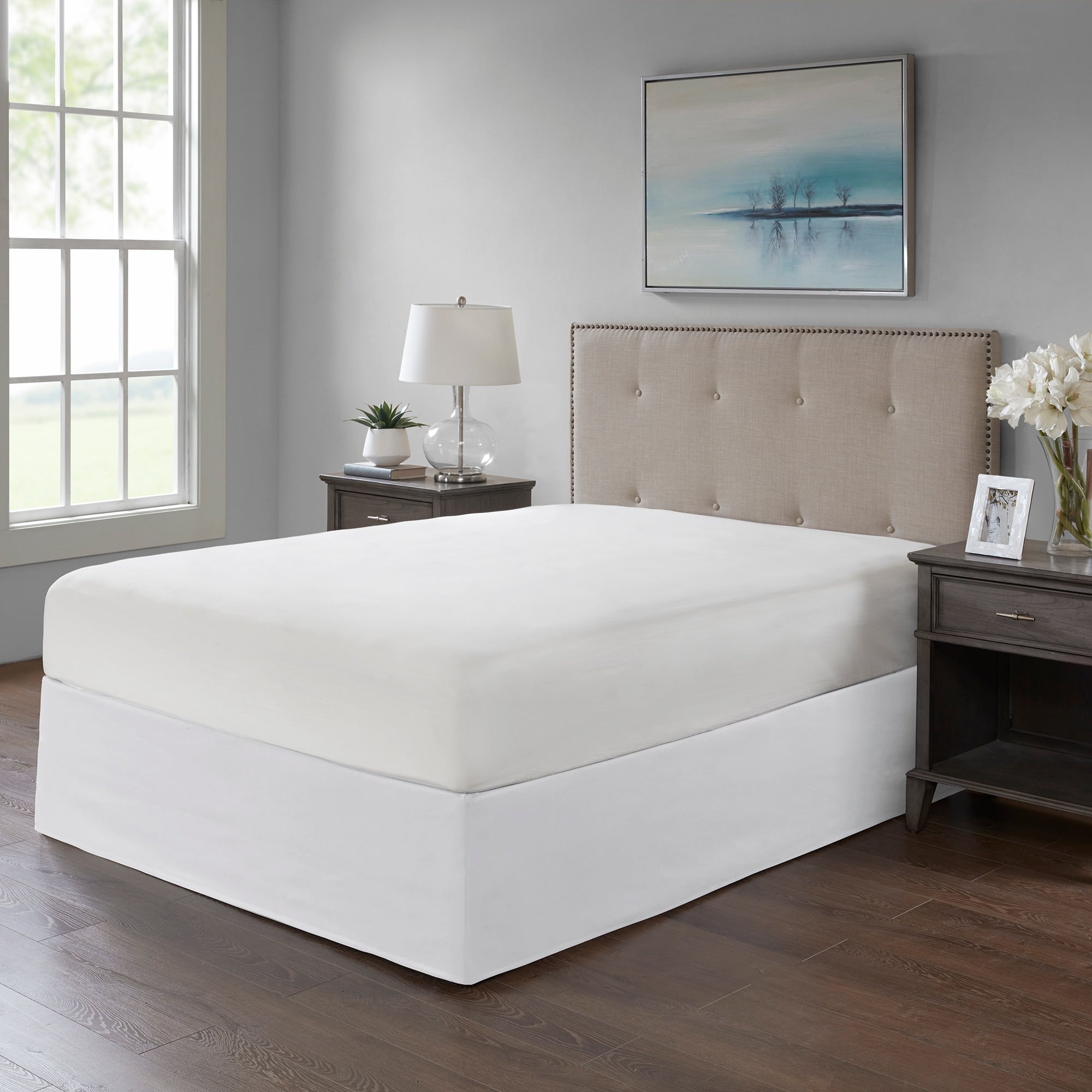 Madison Park Simple Fit Wrap Around Adjustable 26 Inch Drop Bedskirt 5 Color Option