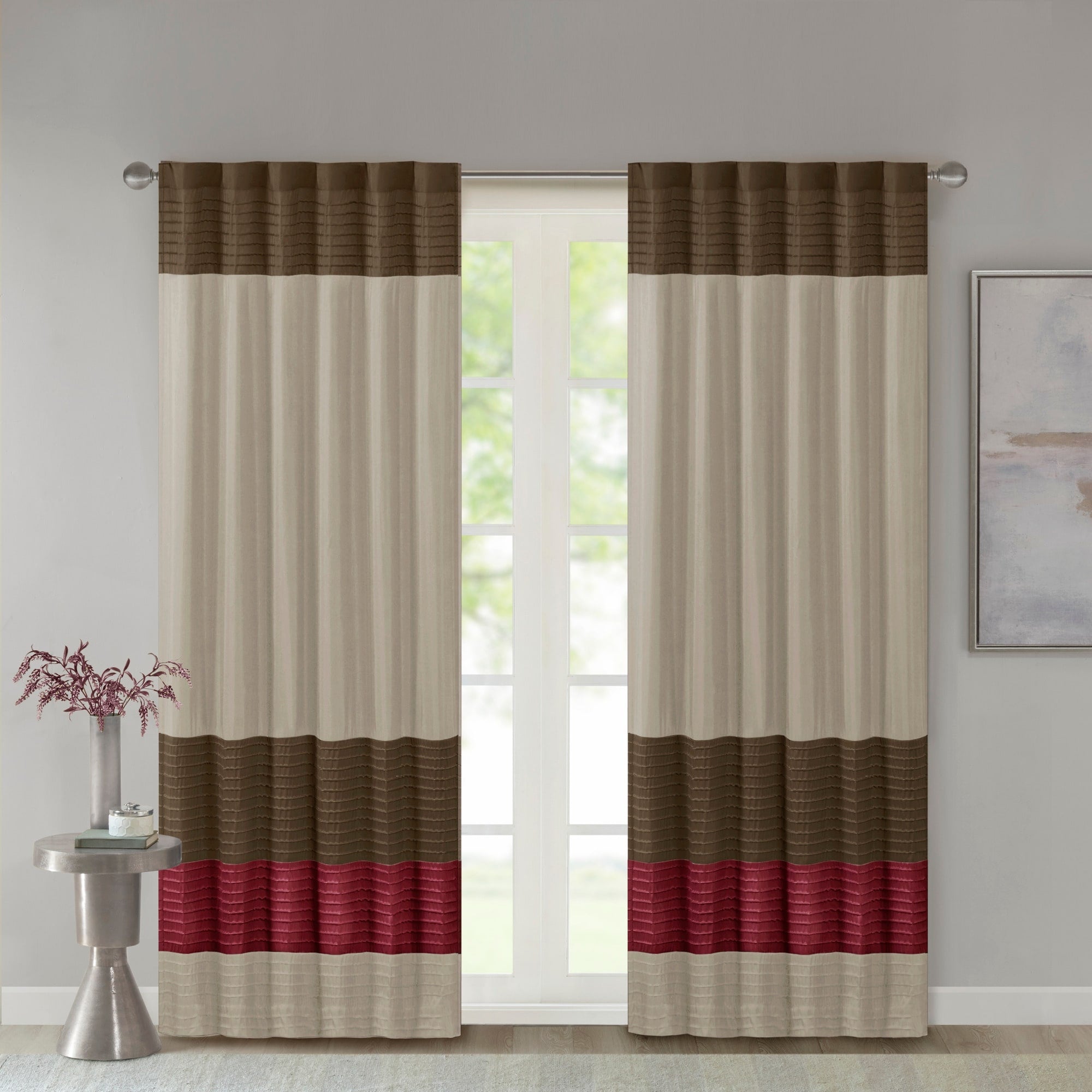 Madison Park Tradewinds Polyoni Pintuck Single Curtain Panel 50 X 84