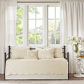 Madison Park Venice White 6 Pieces Quilted Daybed Cover Set With Scalloped Edges