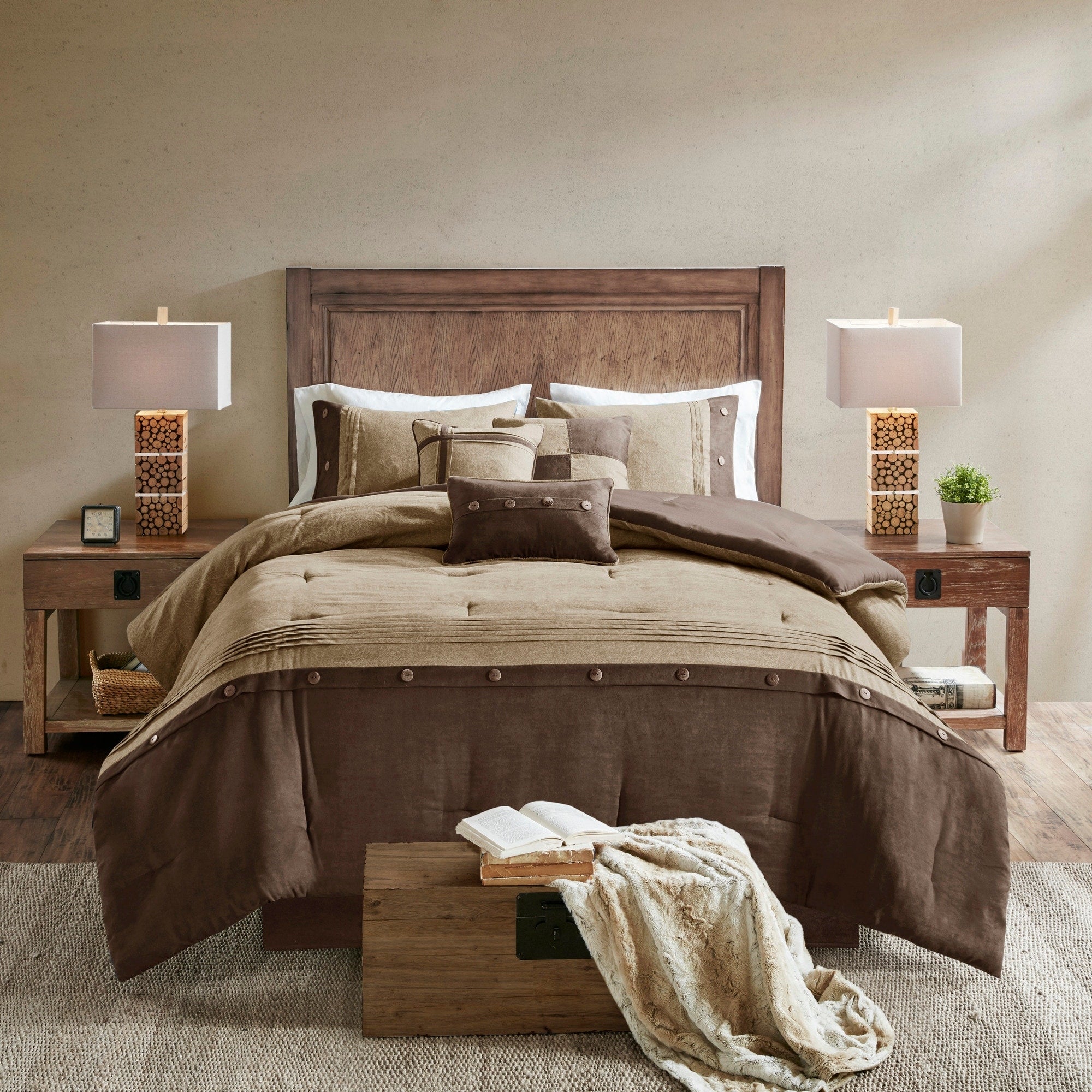 Madison Park Westbrook 7 Piece Faux Suede Comforter Set 2 Color Option