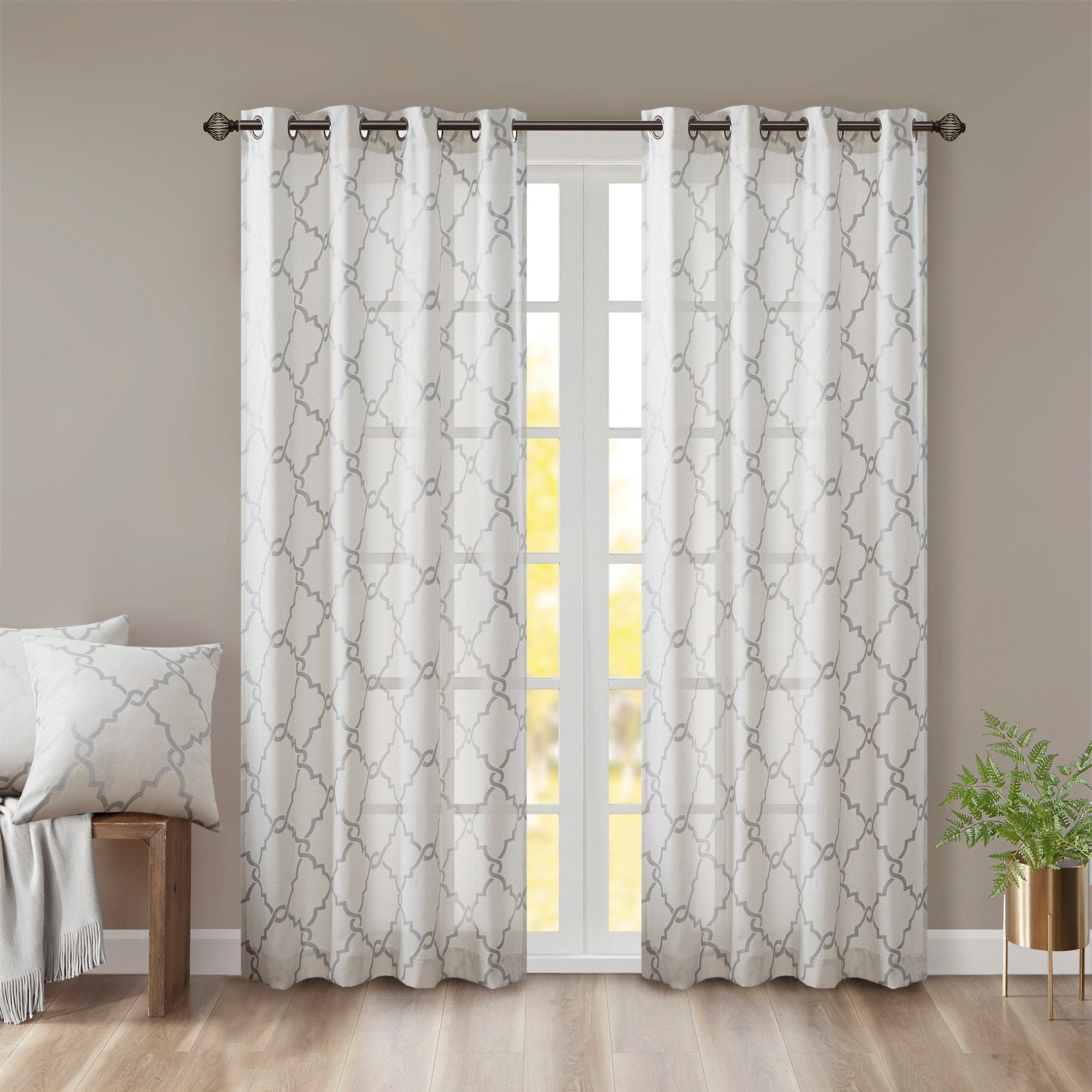 Madison Park Westmont Geometric Pattern Single Curtain Panel