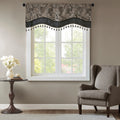 Madison Park Wellington Jacquard Window Rod Pocket Valance With Beads 3 Color Option
