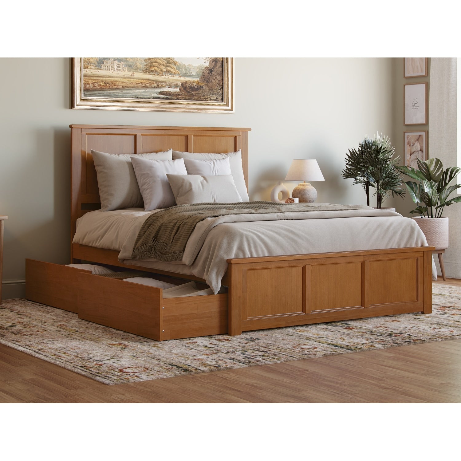 Madison Twin Xl Platform Bed With Matching Foot Board With 2 Urban Bed Drawers In White