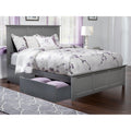 Madison Queen Platform Bed With Matching Foot Board With 2 Urban Bed Drawers In Atlantic Grey