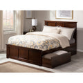 Madison Queen Bed With Matching Foot Board With 2 Urban Bed Drawers In Walnut