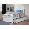 Atlantic Madison White Twin Size Bed With Flat Panel Footboard And Urban Trundle