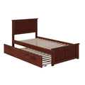 Atlantic Madison Walnut Twin Bed With Matching Footboard And Urban Trundle Bed
