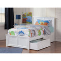 Madison Twin Platform Bed With Matching Foot Board With 2 Urban Bed Drawers In White