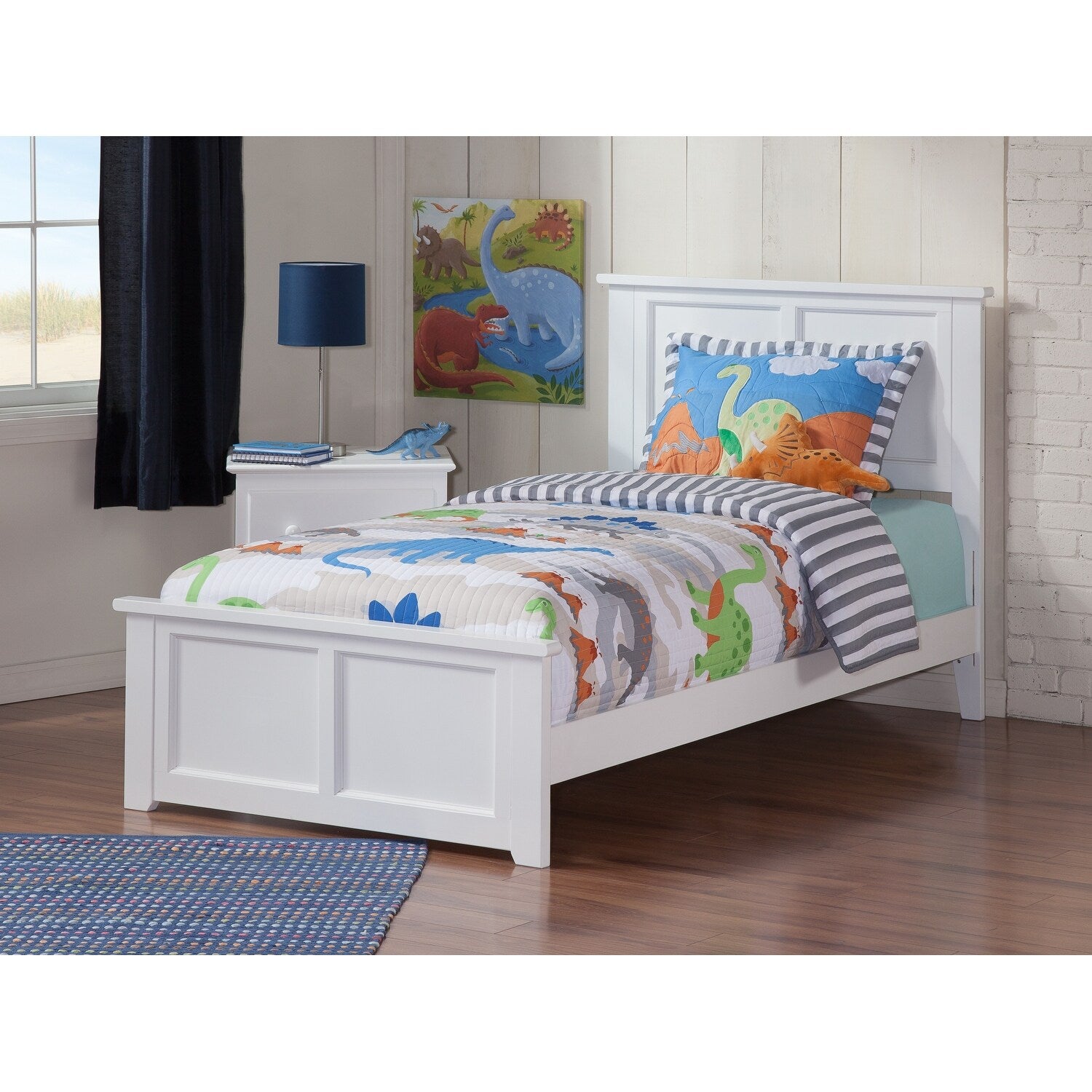 Atlantic Madison White Twin Bed With Matching Footboard