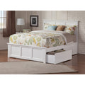 Madison Queen Bed With Matching Foot Board With 2 Urban Bed Drawers In White