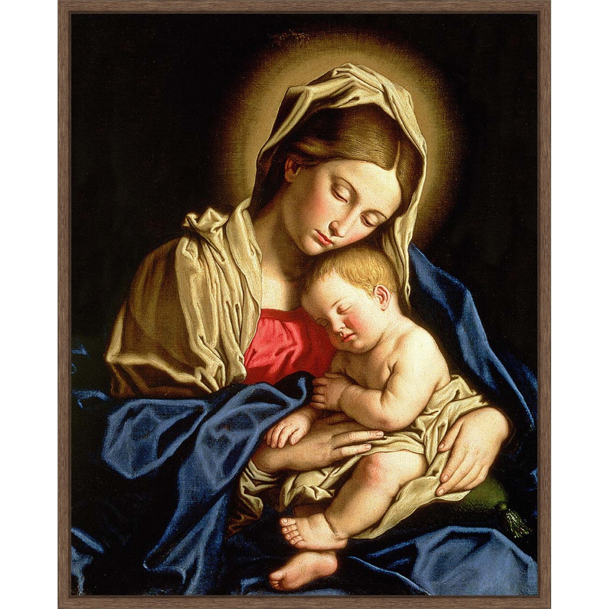Madonna And Child By Il Sassoferrato Framed Canvas Wall Art Print