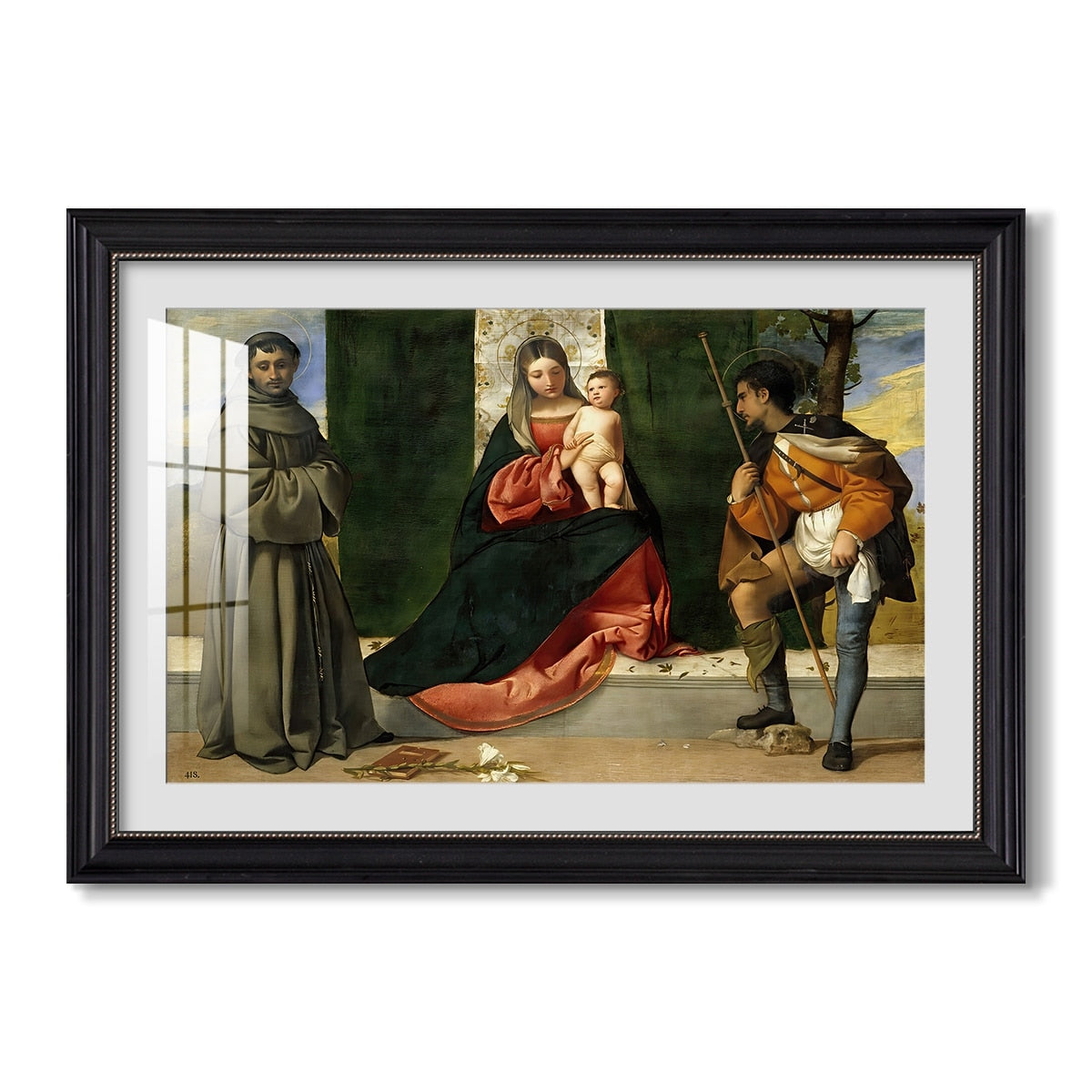 Madonna And Child With Saints Anthony C 1510 Titian Custom Framed Print