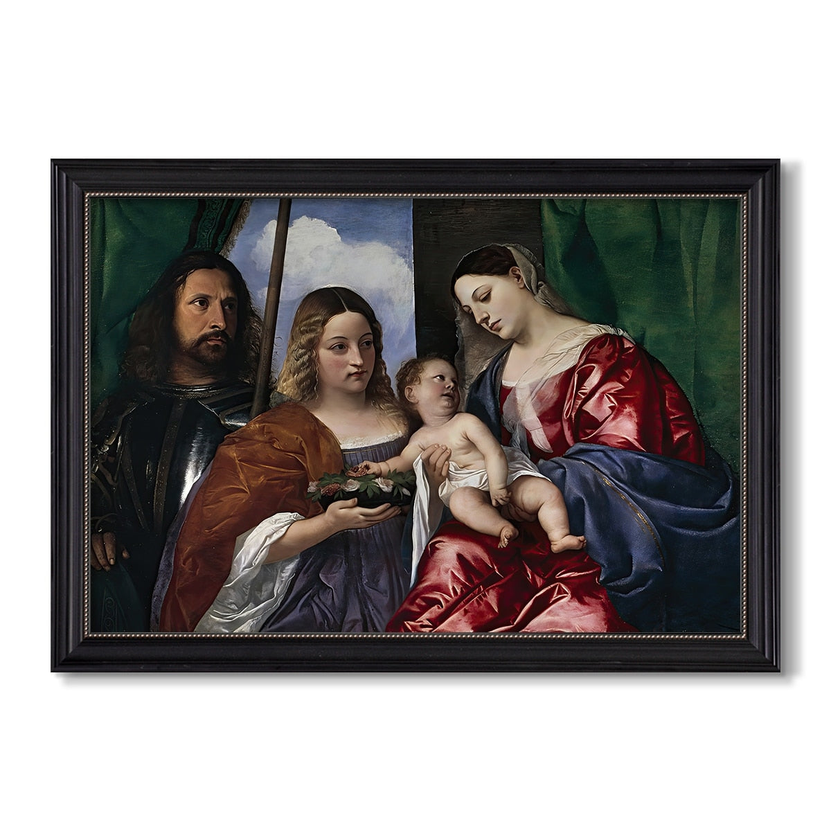 Madonna And Child With Saints Dorothy C 1516 Titian Custom Framed Canvas