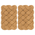 Maeve Classic Coastal Scalloped Basketweave Coir Rug 18 X 30