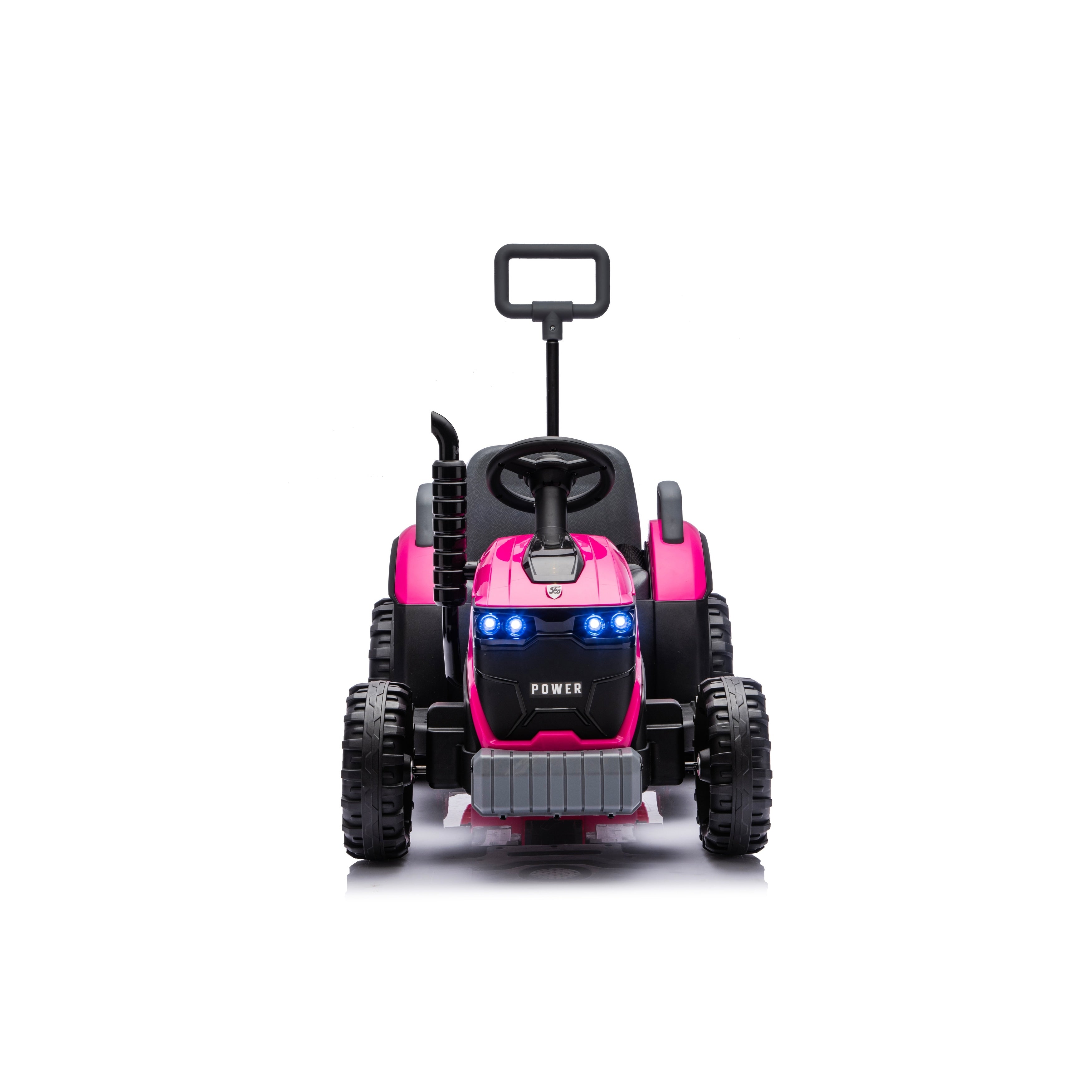 Magenta Kids Ride On Tractor With Trailer Remote Control Electric Tractor Ride On Car With Bluetooth Music
