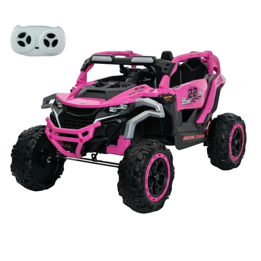 Magenta Kids Ride On Truck With Remote Control Electric Atv Off Road Toy Car With Openable Doors Music