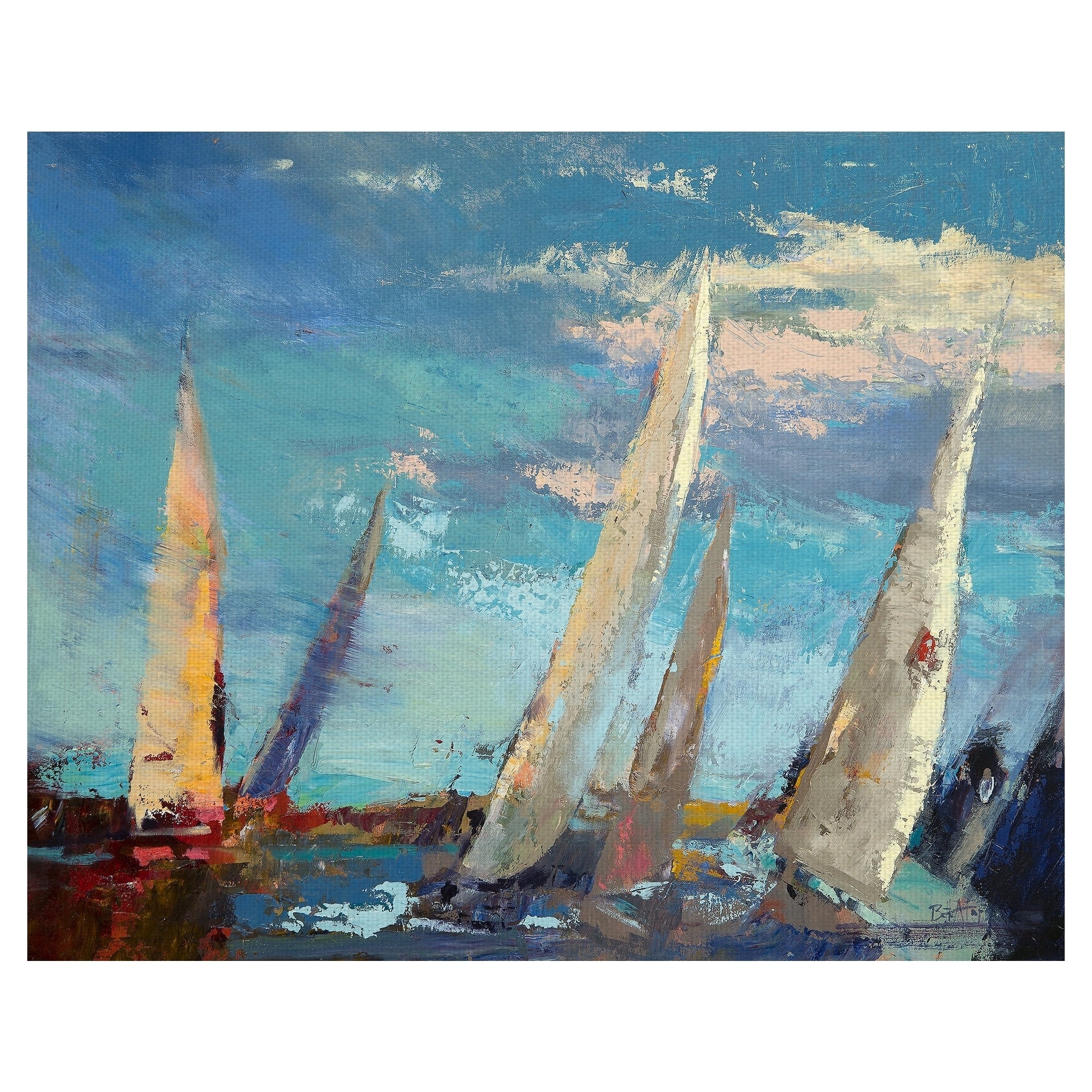 Sailboat Magnificence By Beth Forst Wrapped Canvas Painting Art Print