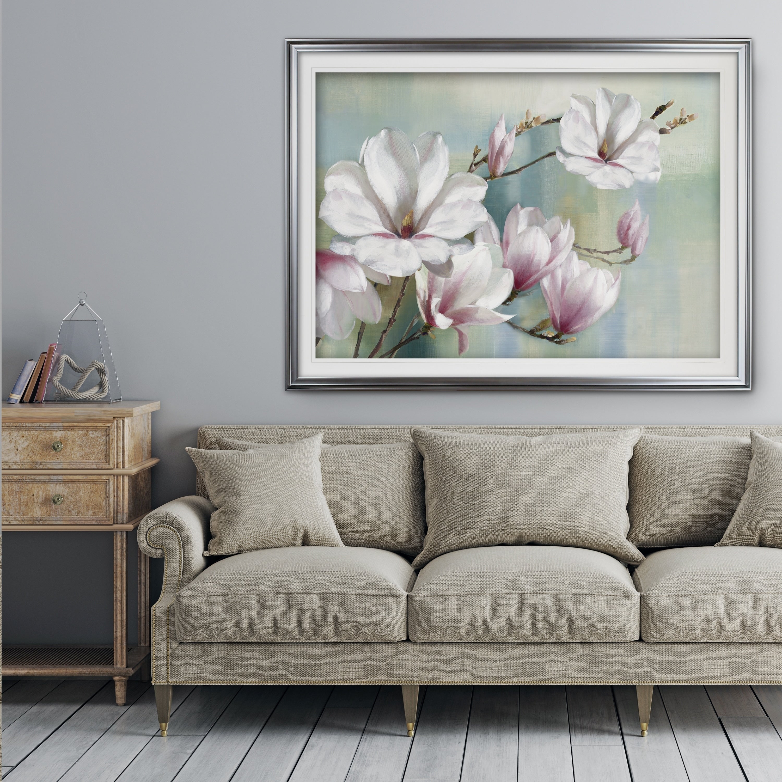 Magnolia Blooms Premium Framed Print