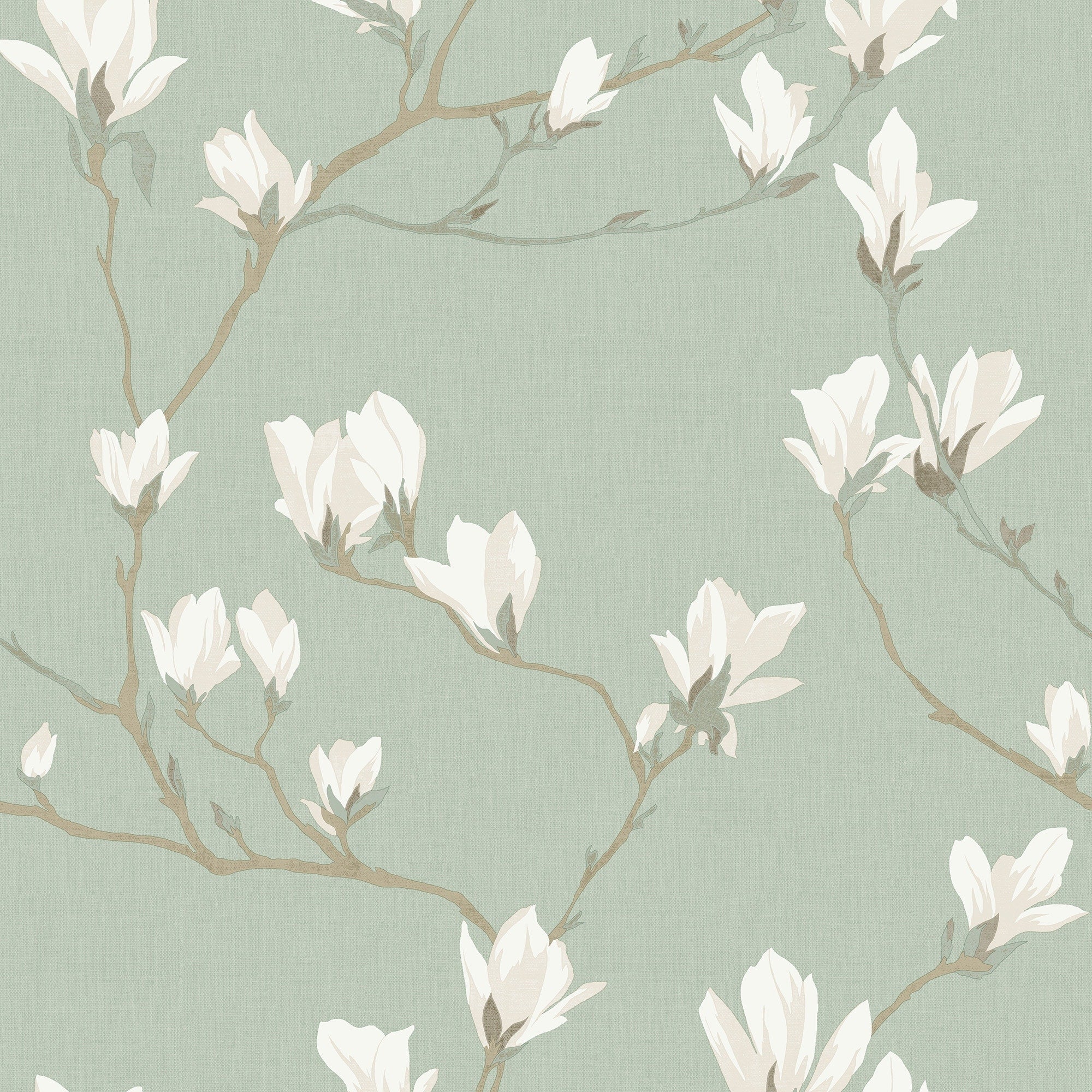 Magnolia Grove Pale Eau De Nil Wallpaper