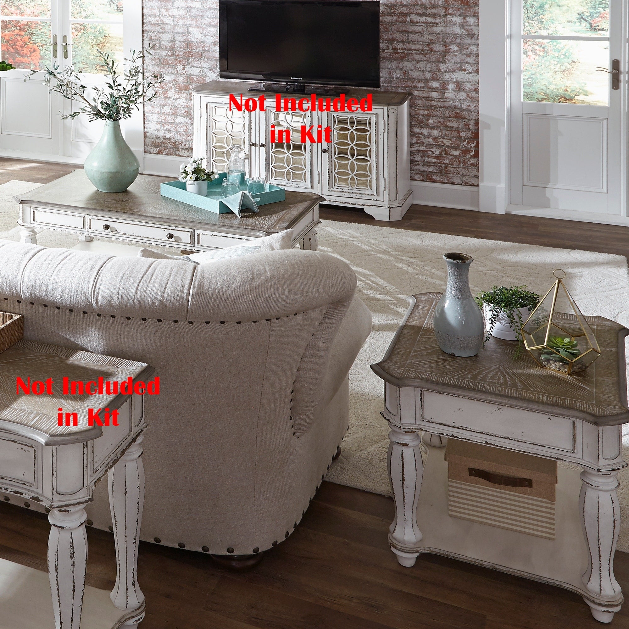 Magnolia Manor Antique White 3 Piece Occasional Set