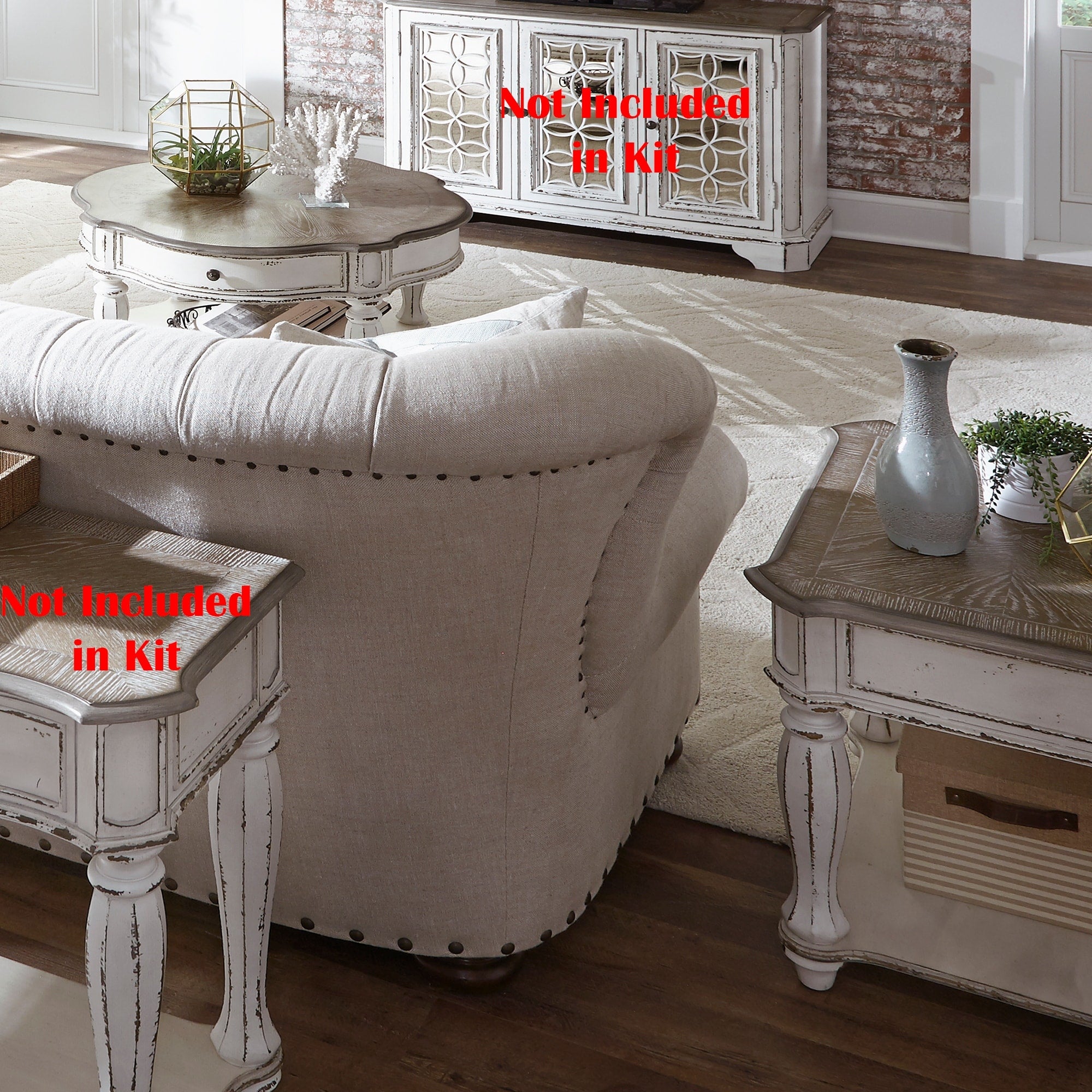 Magnolia Manor Antique White Optional Table 3 Piece Set